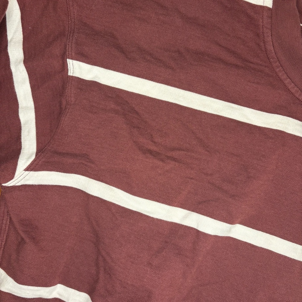 Lululemon Perfectly Oversized Cropped Crew Boundless Stripe Red Merlot White - Picture 4 of 6
